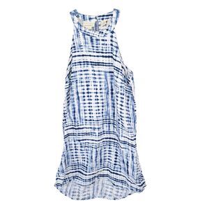 Cynthia Rowley Dress Womens Small Linen Knee Short High Halter Sleeveless Button